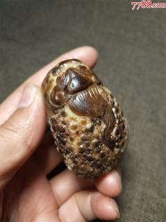 和田玉黑皮巧雕金蟾